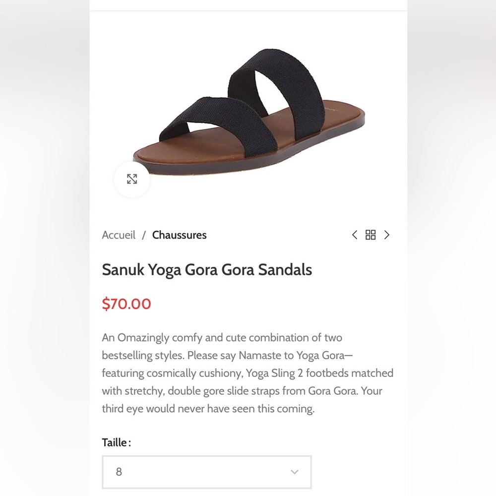 NWOT Sanuk Gora Gora sandals size 8
